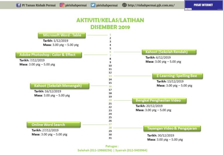 Jadual November 2019