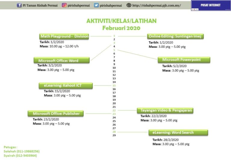 Jadual Februari 2020