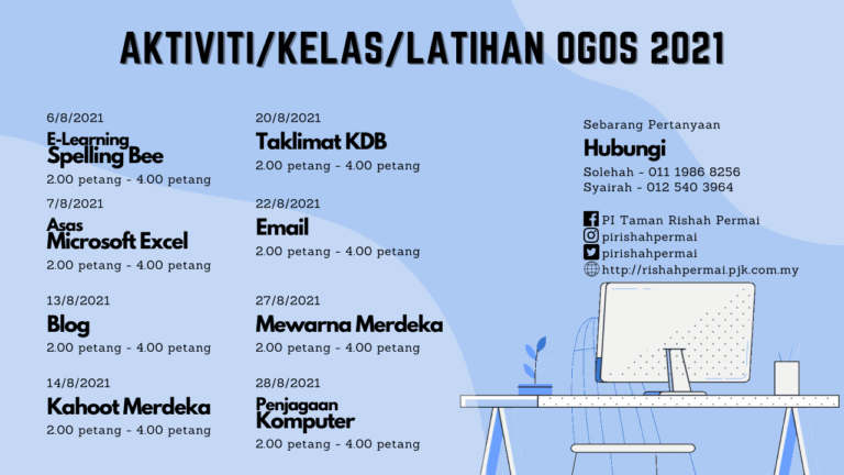 Jadual Ogos 2021