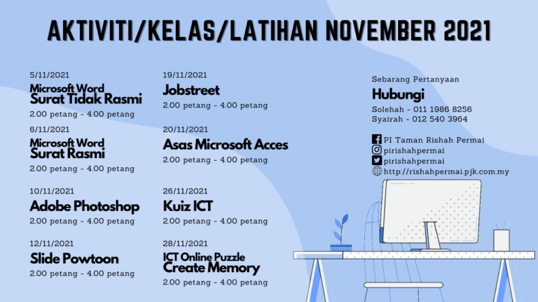 Jadual November 2021