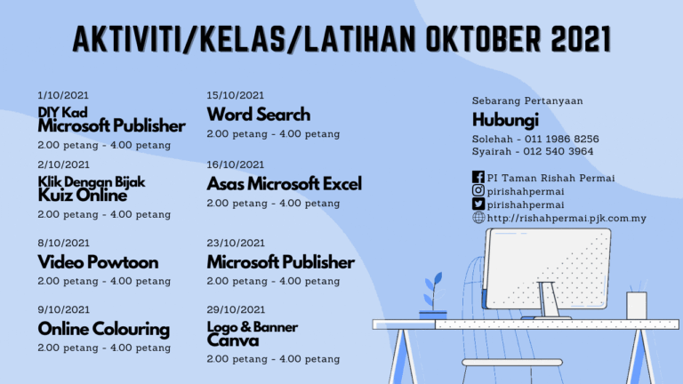 Jadual Oktober 2021